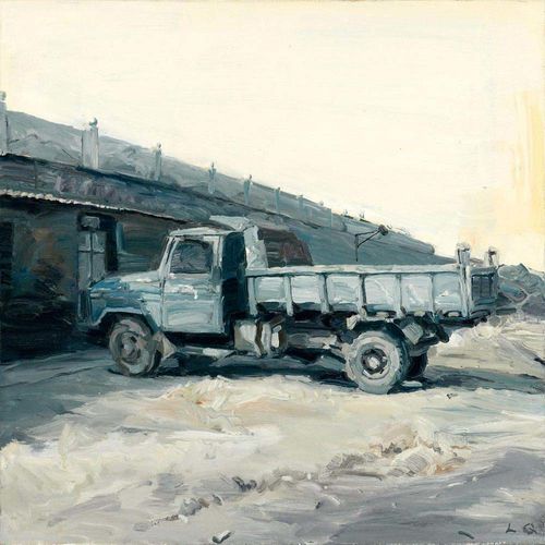 LUO, QING (Jiangxi 1970) Landscape No.4. 2006. Oil on canvas. Signed lower right. 60 x 60 cm.