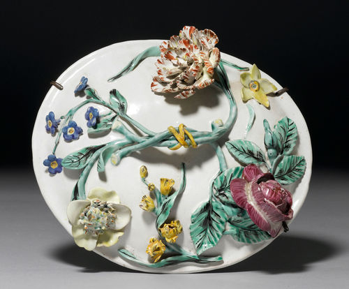TUREEN COVER WITH APPLIED FLOWERS,