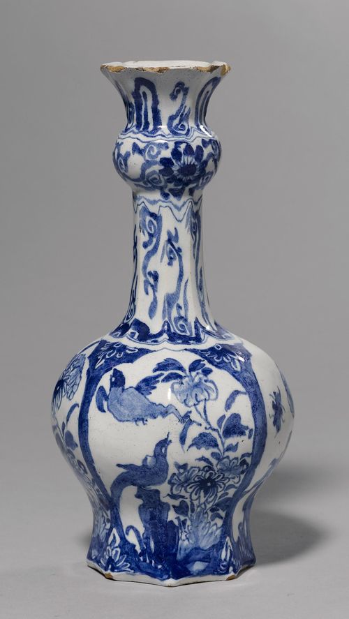 FAIENCE LONG-NECKED VASE