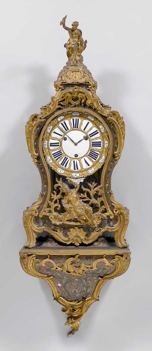 LARGE BOULLE CLOCK WITH BASE,