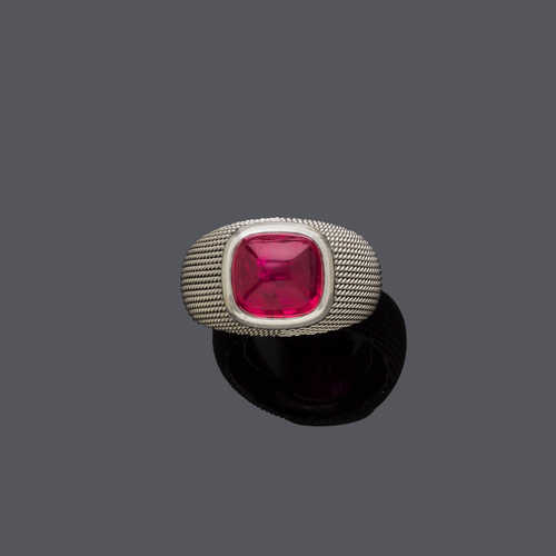 RUBY AND GOLD RING, BY FRIEDRICH.