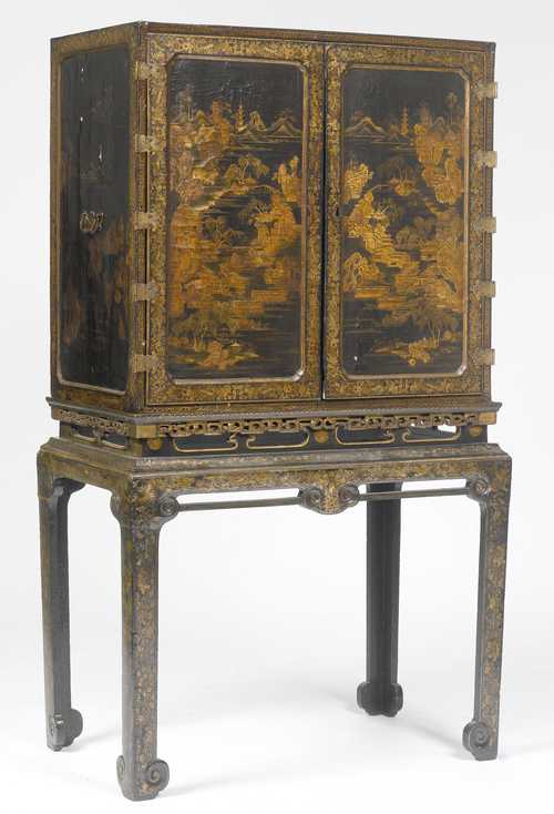 LACQUER CABINET ON STAND,