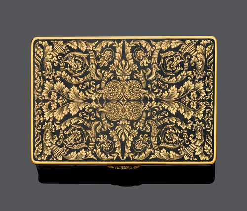 ENAMEL AND GOLD BOX, BY JEAN-BAPTISTE BETMOND, Paris 1820-1826.