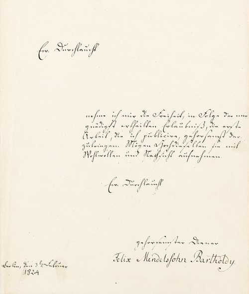 Mendelssohn-Bartholdy, Felix, Komponist (1809-1847).