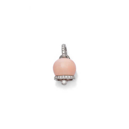 CORAL AND DIAMOND PENDANT, by CHANTECLER.