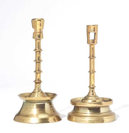 2 SMALL CANDLE-HOLDERS,