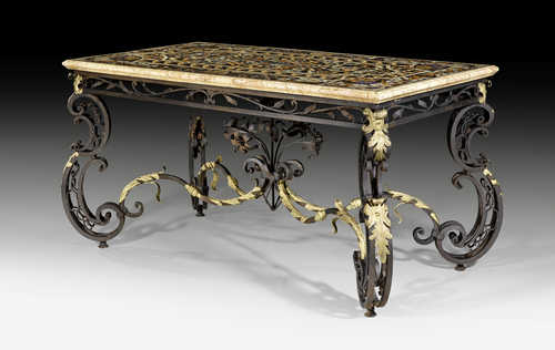 CENTER TABLE WITH "PIETRA DURA" PANEL,