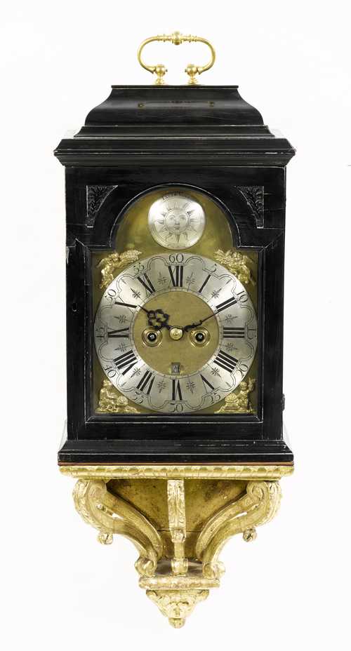 BRACKET CLOCK WITH DATE ON ASSOCIATED BASE,