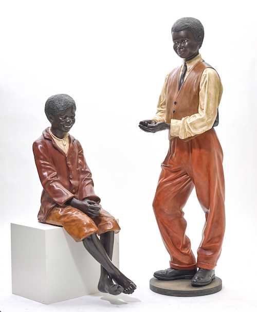 LOT OF 2 LARGE FIGURES IN THE STYLE OF THE 1920s,