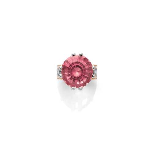 TOURMALINE AND DIAMOND RING, BY TRUDEL.