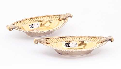 PAIR OF SILVER-PLATED BOWLS,