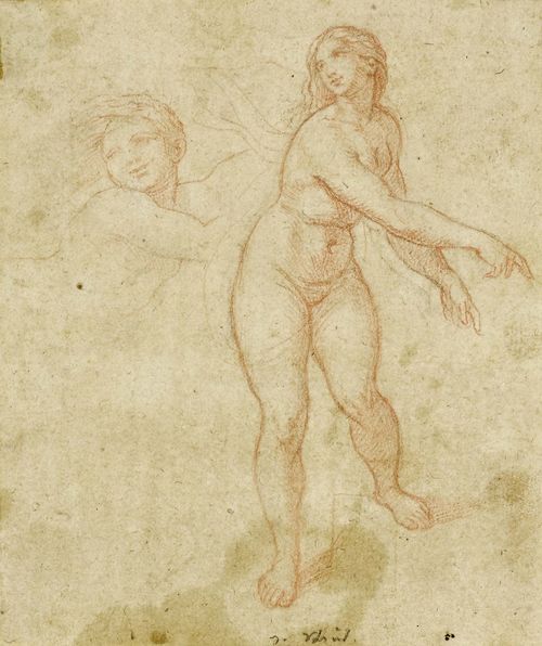 ITALIAN SCHOOL, 17TH CENTURY Study of a woman. Red chalk. 17.2 x 14 cm.