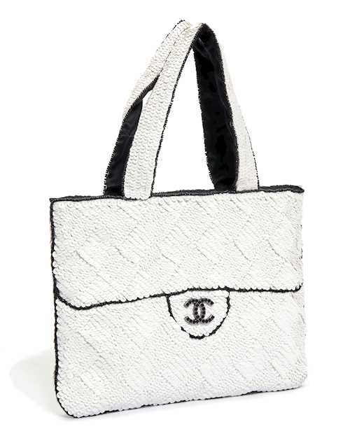 CHANEL, WHITE QUILTED TERRY CLOTH TOTE BAG, Chanel: Handbags and  Accessories, 2020