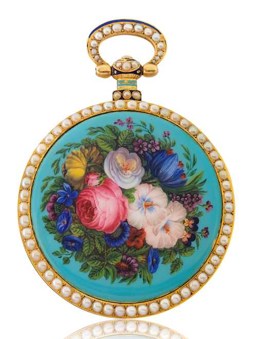 Voumard, rare and large gold enamel pocket watch for the Chinese market, ca. 1800.
