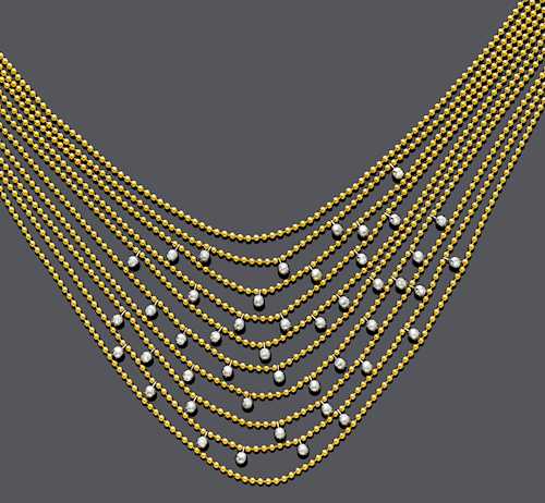 GOLD AND DIAMOND NECKLACE, BY CARTIER, ca. 1990.