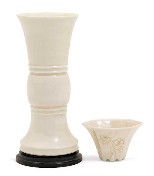 TWO BLANC-DE-CHINE OBJECTS.