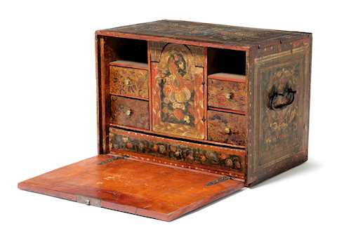 SMALL MARRIAGE CABINET WITH BISMUTH PAINTING