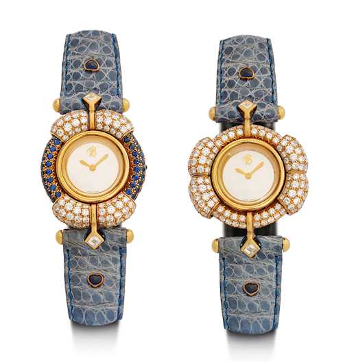 René Boivin, exceptional diamond and sapphire lady's wristwatch.