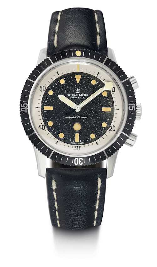 Breitling, very rare Super Ocean "Slow Motion" chronograph, 1960s.