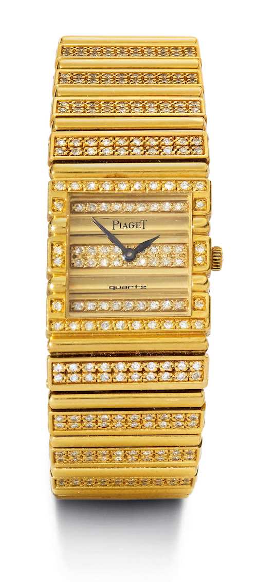 Piaget, sehr elegante Damen-Diamantuhr "Polo", 1982.