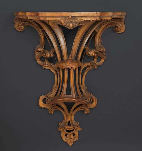 PAIR OF CARVED WALL CONSOLES,