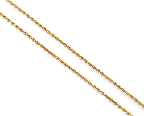 GOLD WATCH CHAIN, France, ca. 1900. Yellow gold 750, 24g. Decorative, fine chain with knot motifs of polished and textured annular links, with swivel clasp. L ca. 144 cm.