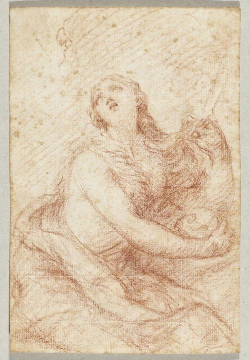 ITALIAN SCHOOL, 17./18TH CENTURY Mary Magdalene in atonement. Red chalk drawing. 20.5 x 13.5 cm. Provenance: - Collection of  Conrad Baumann v. Tischendorf - Private collection  Switzerland