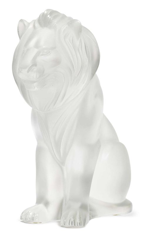 LALIQUE,France, Paris. LION, SCULPTURE, France glass. Sculpture of a lion. H 25 cm.