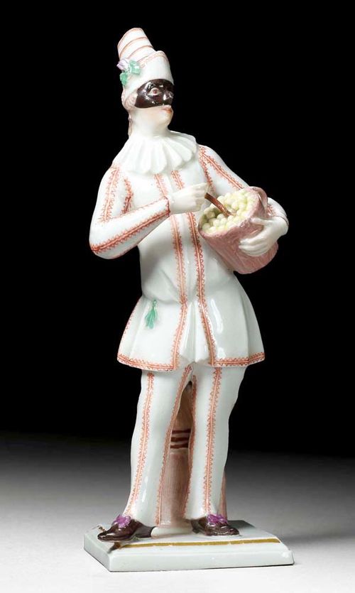 PIERROT, Vienna, late 18th century.Underglaze blue shield, letter O incised, painter's mark 16. in iron red. H 16.5cm. Minor chips. Provenance: from a Swiss private collection.