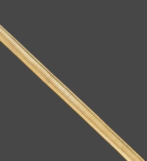 GOLD NECKLACE, GÜBELIN, ca. 1950. Yellow gold 750, 55g. Casual elegant necklace with tubogas pattern. W 1 cm, L ca. 31.5 cm.