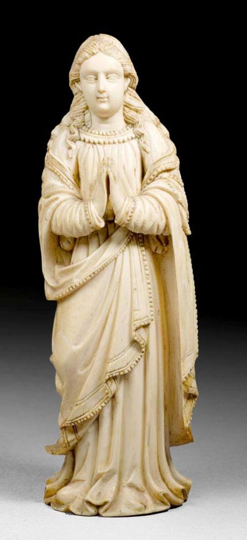MADONNA,Indo-Portuguese, 18/19th century Fully carved ivory. H 21 cm.