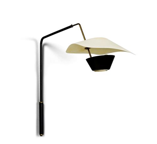 PIERRE GUARICHE (1926 - 1995), LAMP, model "Cerf-volant", circa 1950 for Disderot. Lacquered metal and brass. 81x120x37 cm.