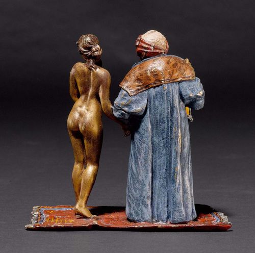 Skulptur sitzender Oboespieler Messing Bronze Figur 4