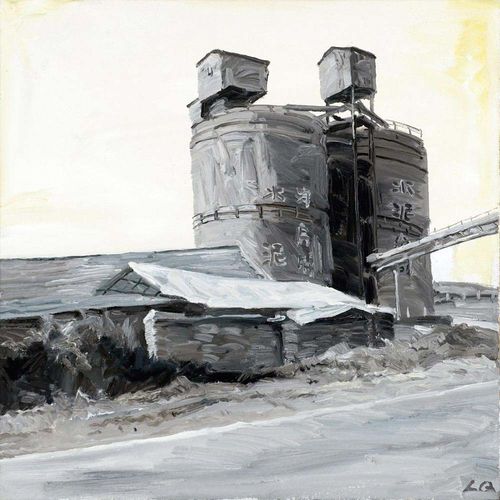 LUO, QING (Jiangxi 1970) Landscape No.3. 2006. Oil on canvas. Signed lower right. 60 x 60 cm.
