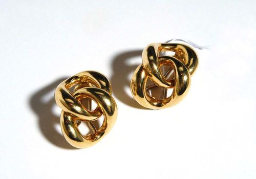 GOLD-CLIP EARRINGS Yellow gold 750, 20g.