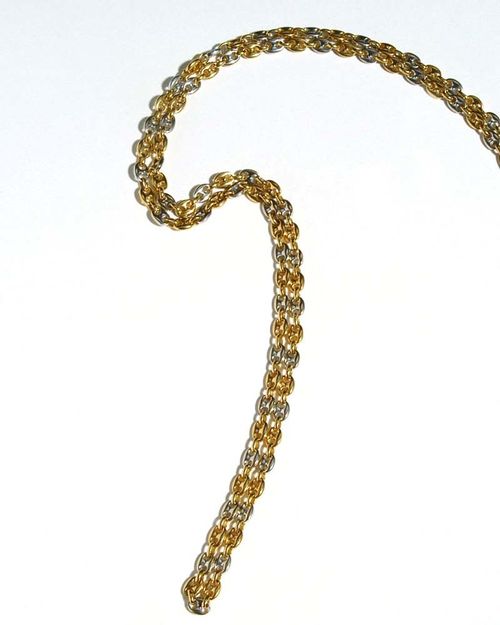 GOLD SAUTOIR. White and yellow gold 750, 56g. L 99cm.