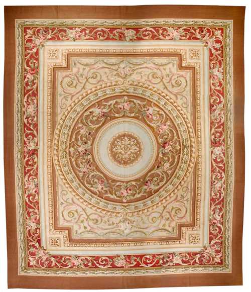 AUBUSSON CARPET antique.Exceptional carpet in pristine condition. 440x520 cm.