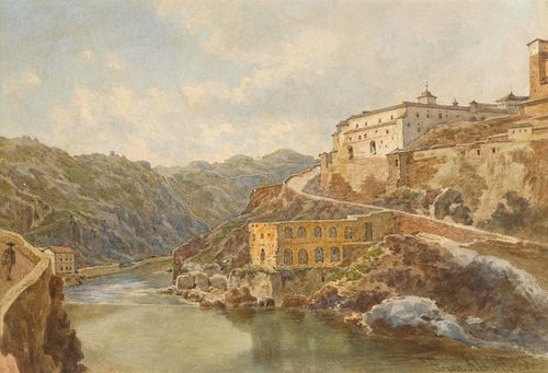 ALT, FRANZ (1821 Vienna 1914) View of Toledo. Watercolour. Signed and inscribed lower right: Franz Alt Toledo. 19 x 28 cm. Framed.