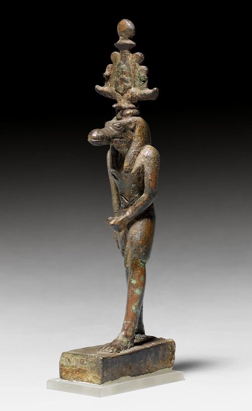 STATUETTE DES KROKODILKÖPFIGEN GOTTES SOBEK,