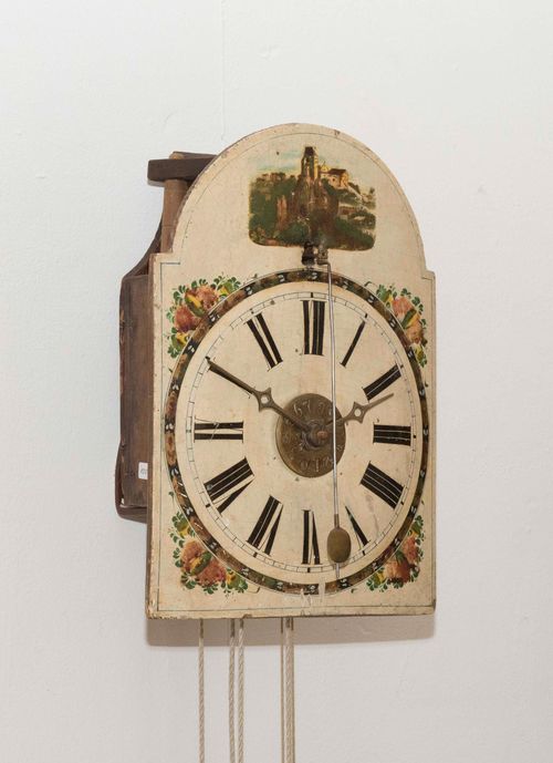 WALL CLOCK WITH FRONT PENDULUM AND ALARM,
