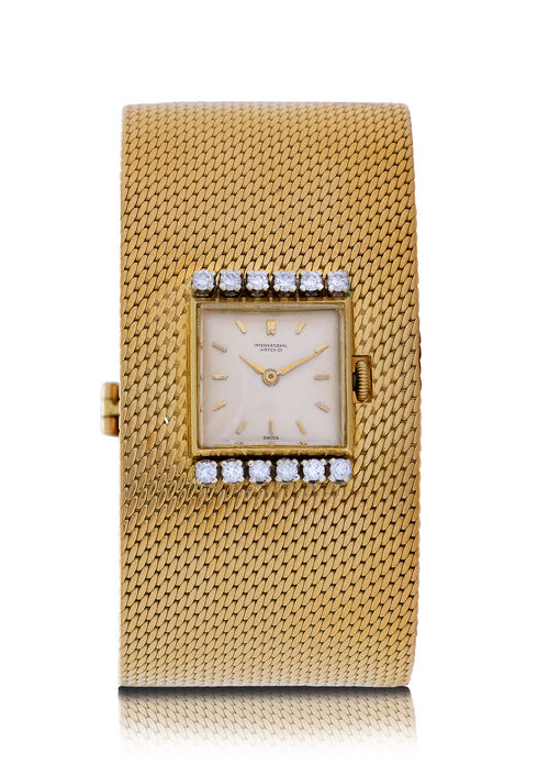 IWC gold lady's watch with diamonds, ca. 1970s.