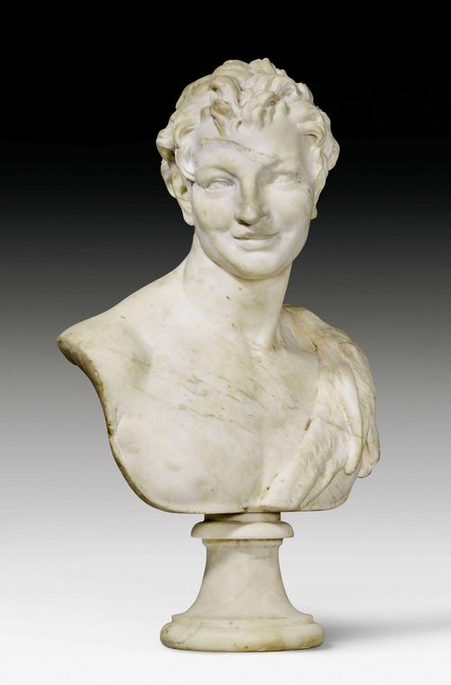 MARBLE BUST OF A FAUN,in the manner of J. RAON (Jean Raon, 1630-1707), Paris circa 1700. H 57 cm. Provenance: from a French collection. Expertise by Cabinet Dillee, Guillaume Dillee/Simon Pierre Etienne, Paris 2012.
