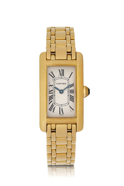 Cartier Tank Americaine, lady's watch, ca. 1990s.