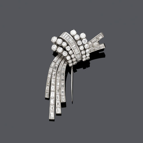 DIAMANT-CLIPBROSCHE, um 1960.