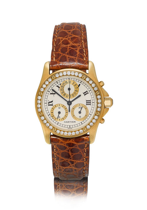 Cartier quartz chronograph, lady's watch, 1990s.
