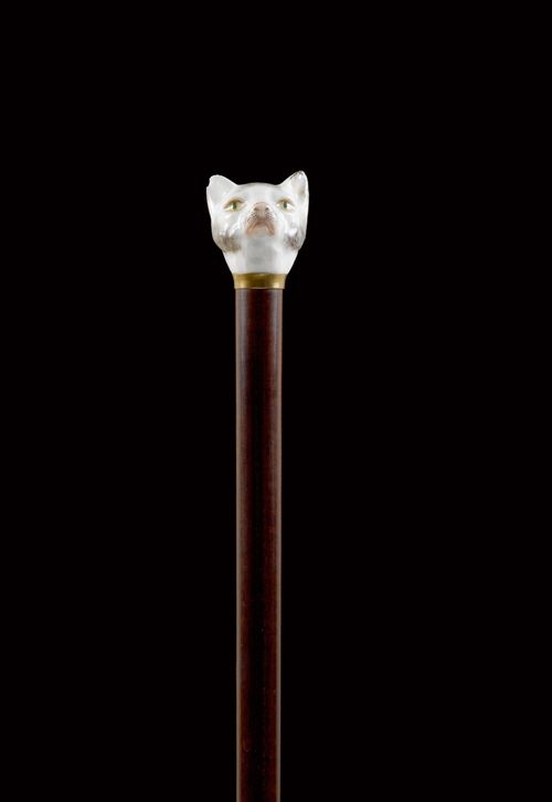 WALKING STICK WITH PORCELAIN GRIP,