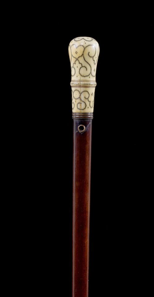 WALKING STICK WITH IVORY GRIP,