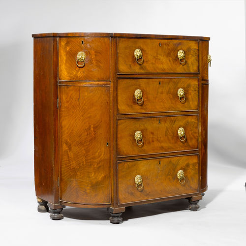 BOWFRONT WRITING COMMODE,