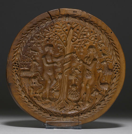 BAKING MOULD DEPICTING ADAM AND EVE IN PARADISE,