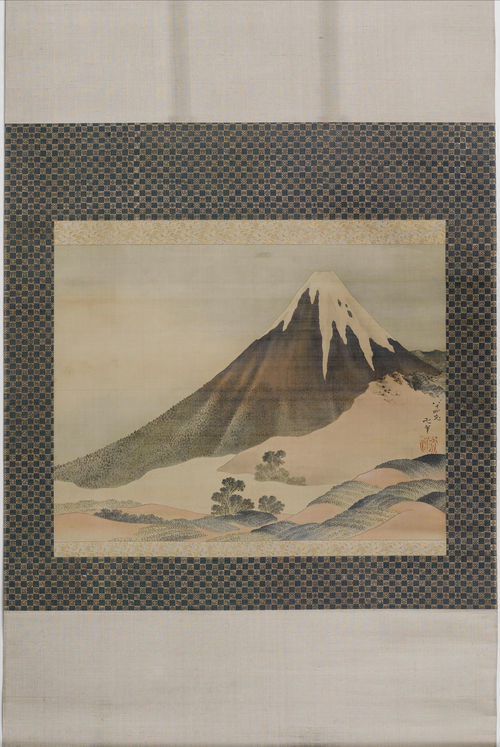 A PAINTING OF MOUNT FUJI IN THE STYLE OF KATSUSHIKA HOKUSAI (1760-1849).